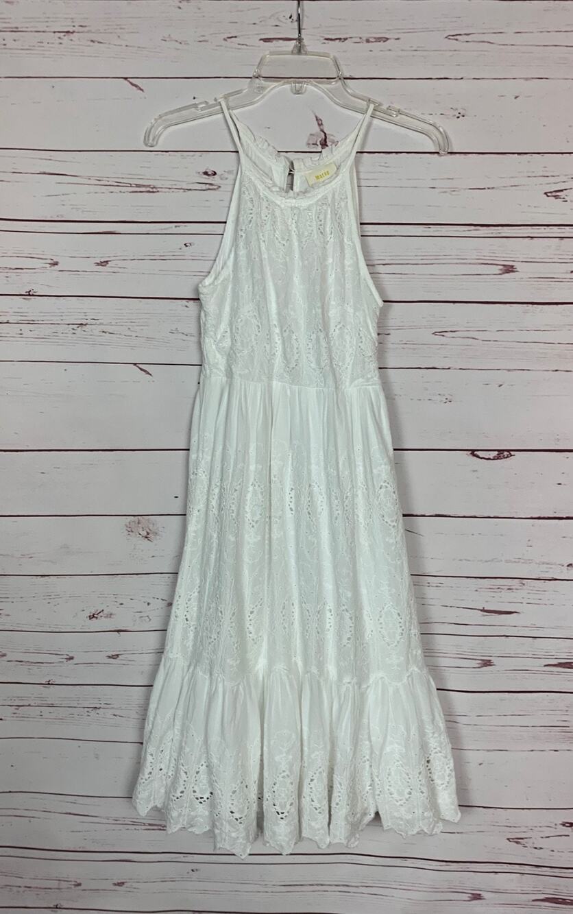 MAEVE Anthropologie Women's 2 White Eyelet Lace Cottagecore Boho Festival Dress